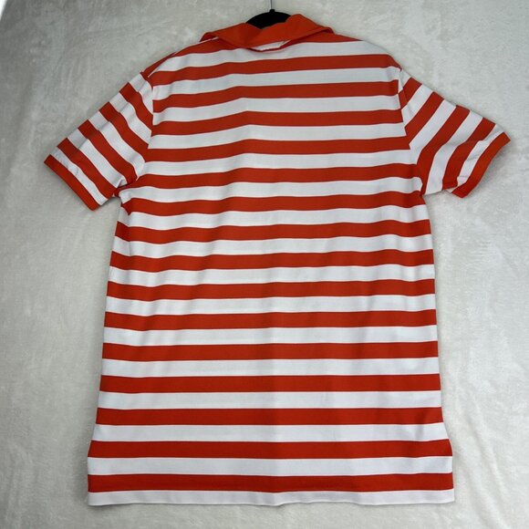 Polo Golf Ralph Lauren Performance Polo Shirt Orange White Strip Mens XL Pro Fit - Picture 9 of 14